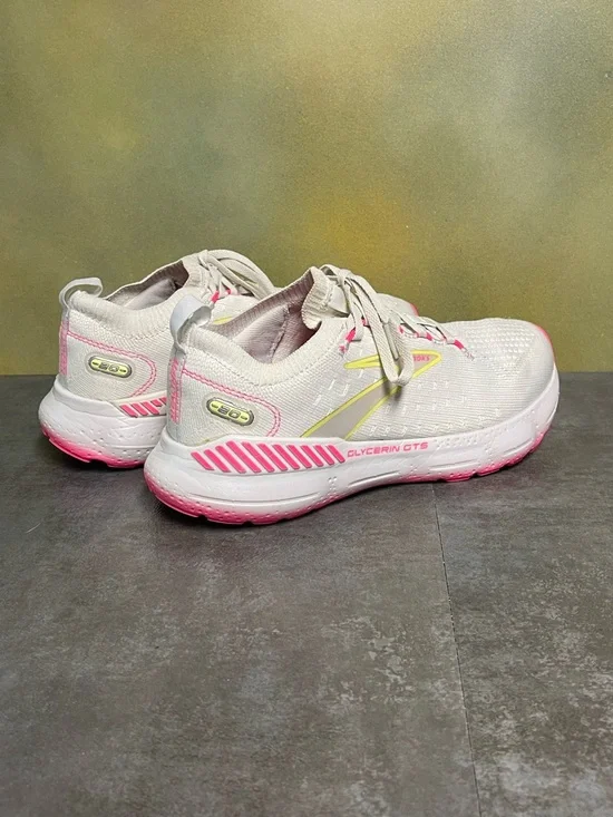 Brooks Glycerin StealthFit GTS 20 Women's Running Shoes Grey/Yellow/Pink Size 7B - Picture 8 of 15